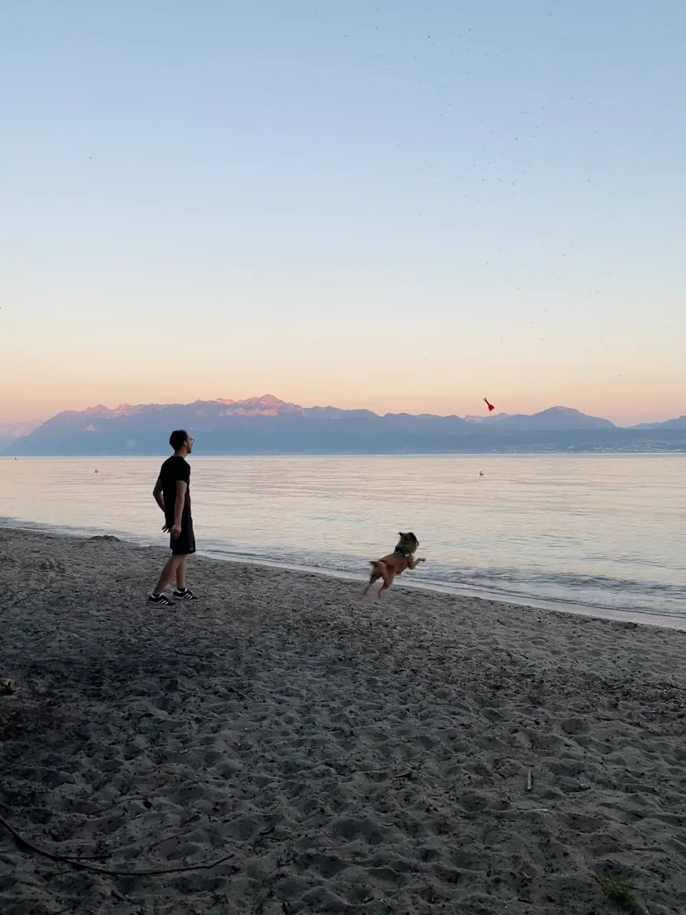 Giovanni e Lea al tramonto sul Lago di Ginevra, Ecublens