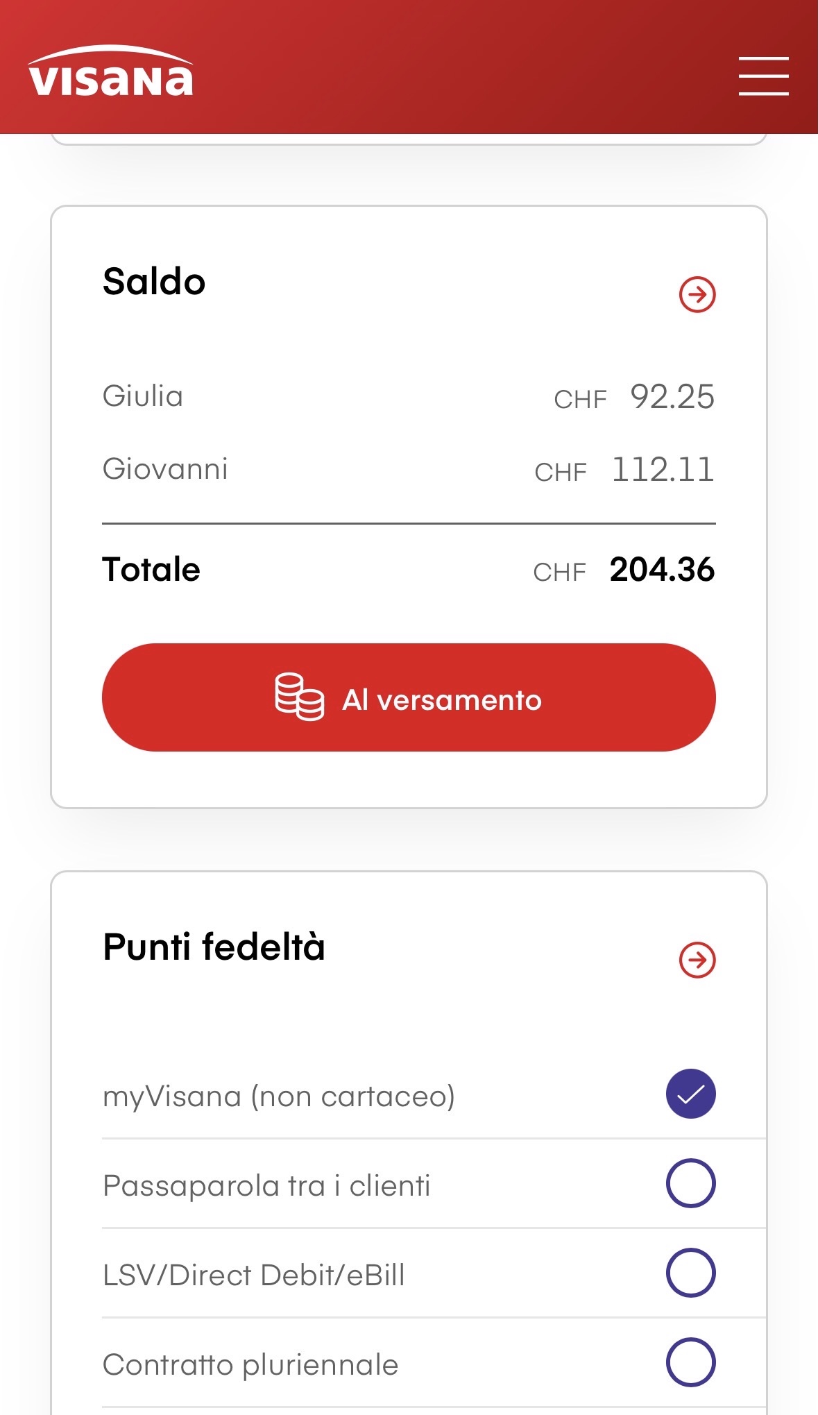 Visana myPoints: tracker passi, calorie e punti giornalieri